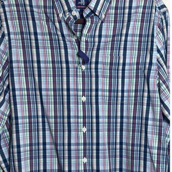 Johnnie-O Prep-Formance Blue Multicolored Plaid Button Down Shirt sz S NWOT - Picture 2 of 9